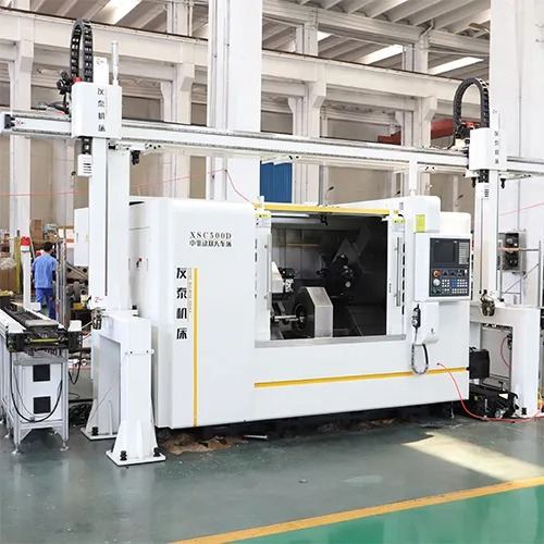 XSC500D Slant Bed CNC Lathe Double Side Pipe Shaft Part Turning Machine